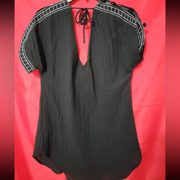 Blouse Black with Silver open in the back M - Picture 2 of 2